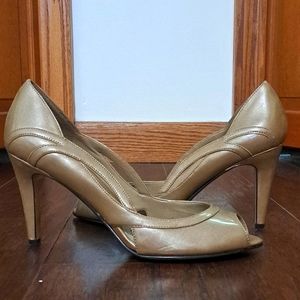 Peep toe heels with cut outs, size 8